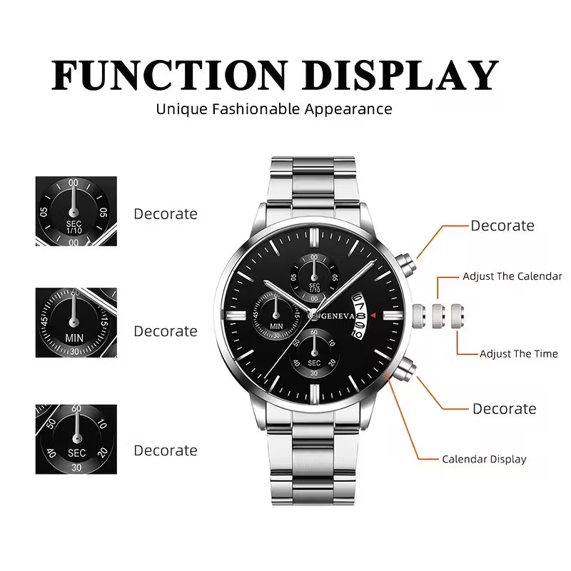 🔹Men's Stylish Round Quartz Watch