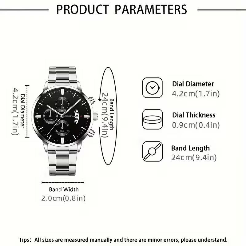 🔹Men's Stylish Round Quartz Watch