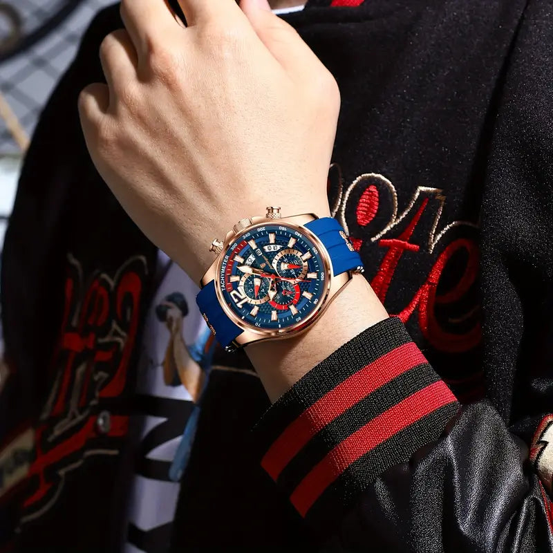 π Luxury Chronograph Menβs Wristwatch β Waterproof Sport & Business Quartz Watch with Calendar
