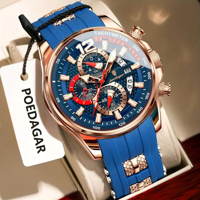 π Luxury Chronograph Menβs Wristwatch β Waterproof Sport & Business Quartz Watch with Calendar