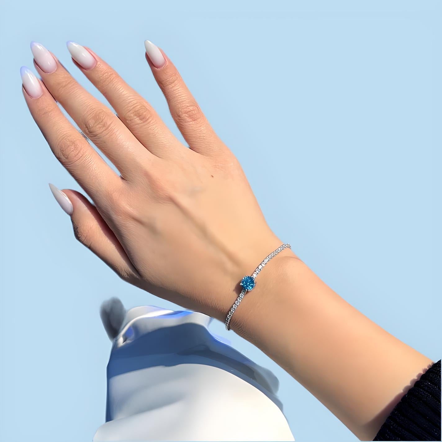 Blue stone Bracelet With Premium Box π + Free Delivery