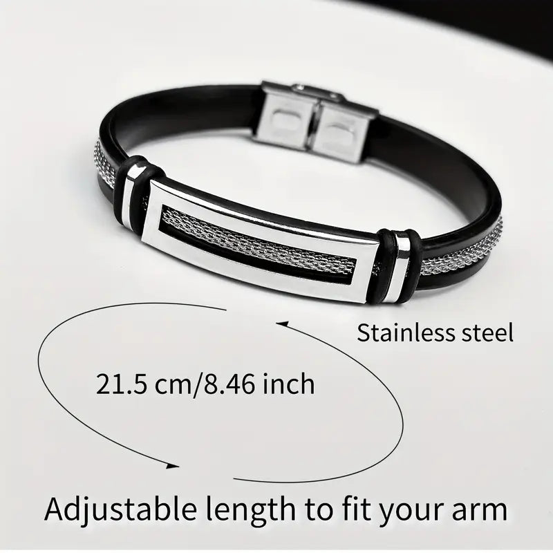 Men's Premium Black Silicone Bracelet