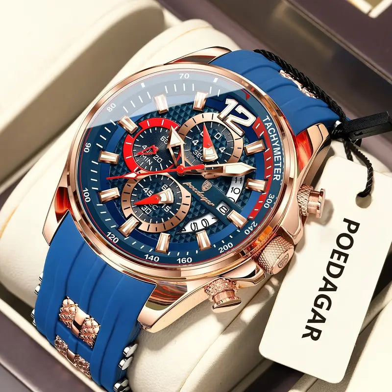 π Luxury Chronograph Menβs Wristwatch β Waterproof Sport & Business Quartz Watch with Calendar