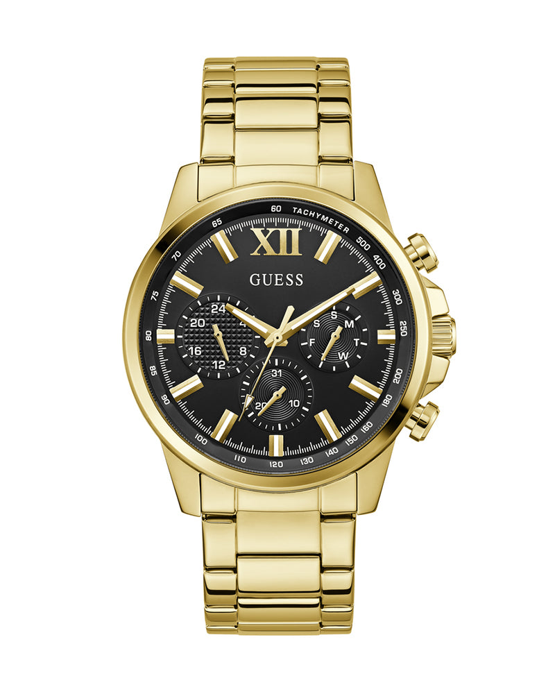 Men’s Gold Steel Black Dial Multi-Function Watch-Guess -7