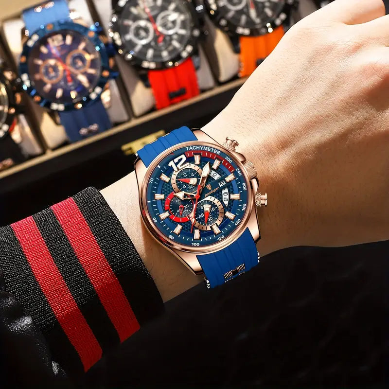 π Luxury Chronograph Menβs Wristwatch β Waterproof Sport & Business Quartz Watch with Calendar