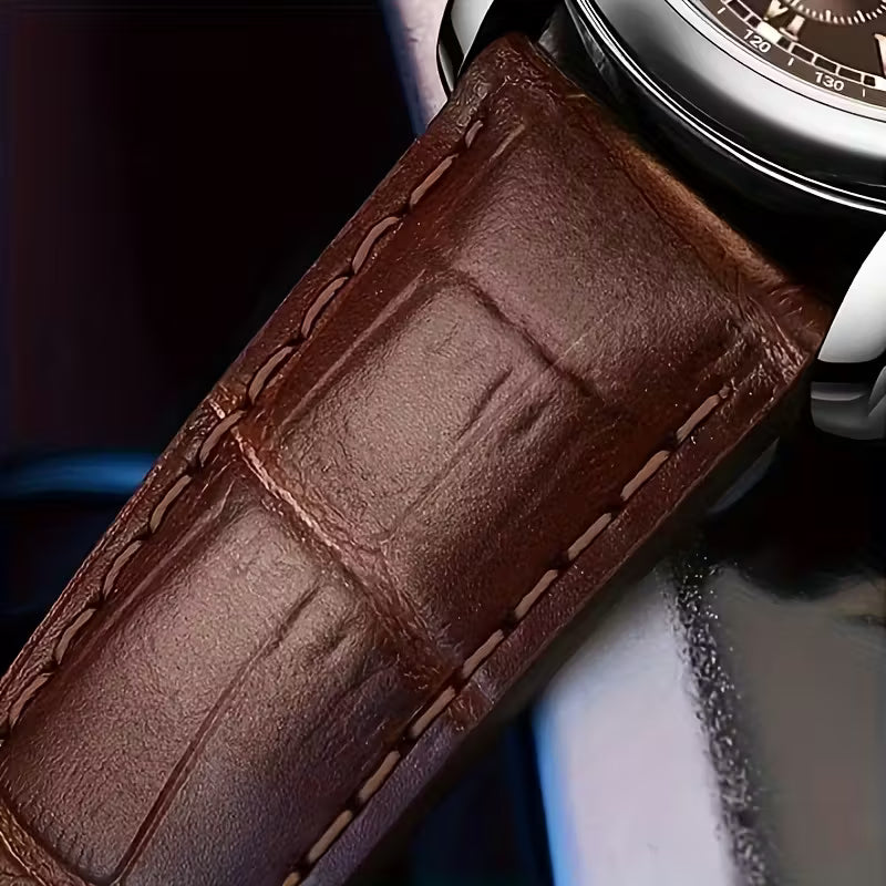 GAIETY Men'S Luxury Quartz Watch with Faux Leather Strap