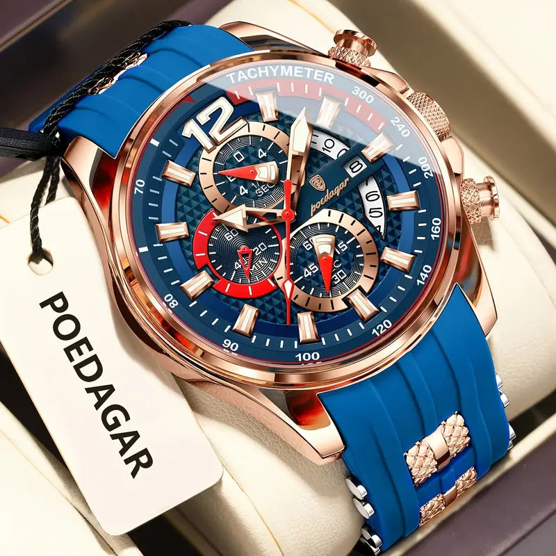 π Luxury Chronograph Menβs Wristwatch β Waterproof Sport & Business Quartz Watch with Calendar