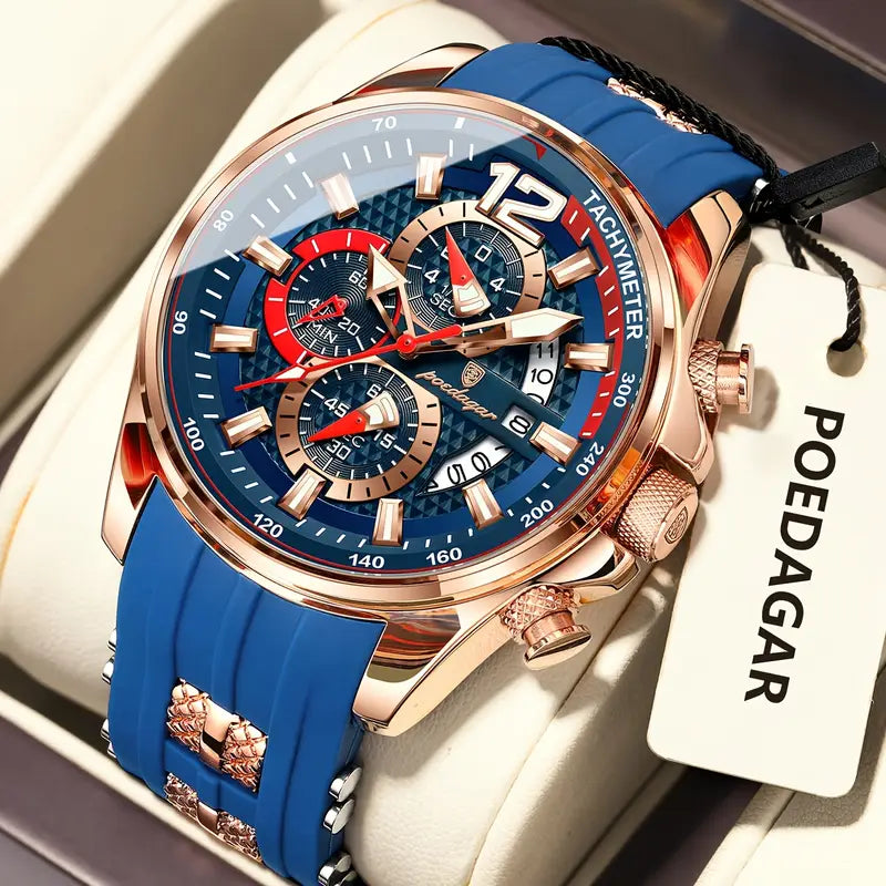 π Luxury Chronograph Menβs Wristwatch β Waterproof Sport & Business Quartz Watch with Calendar