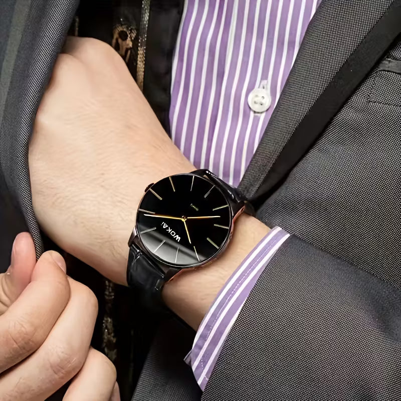 Men's &amp; Women's Elegant Analog Quartz Watch with Brown -like Strap