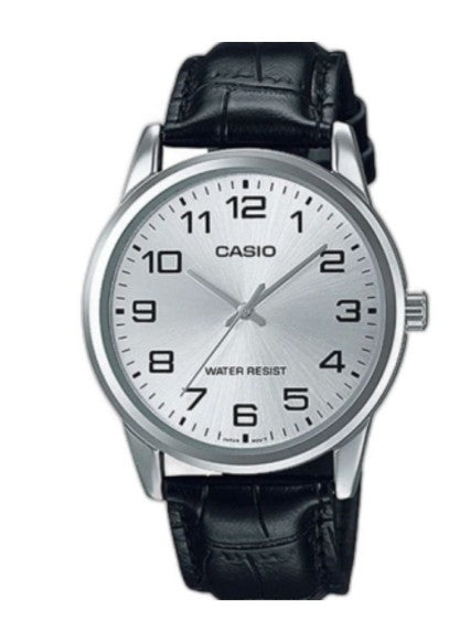 Timeless Precision: The Casio Classic Silver & Black Leather Essential