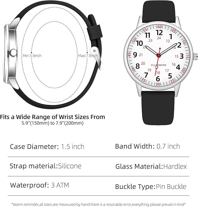 ✨ Nurse Watch for Women – Waterproof Analog Silicone