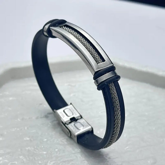 Men's Premium Black Silicone Bracelet