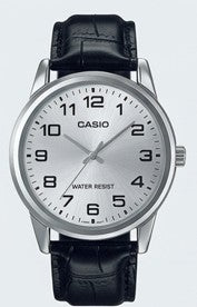 Timeless Precision: The Casio Classic Silver & Black Leather Essential