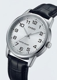 Timeless Precision: The Casio Classic Silver & Black Leather Essential