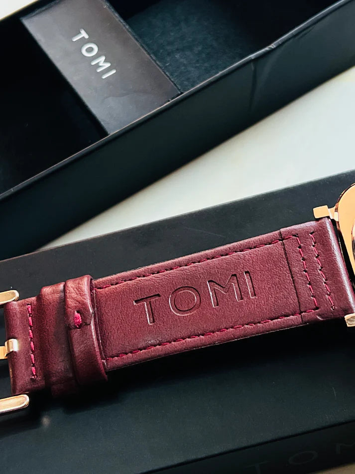 Tomi Original Men’s Leather Watch – Premium Stainless Steel Edition