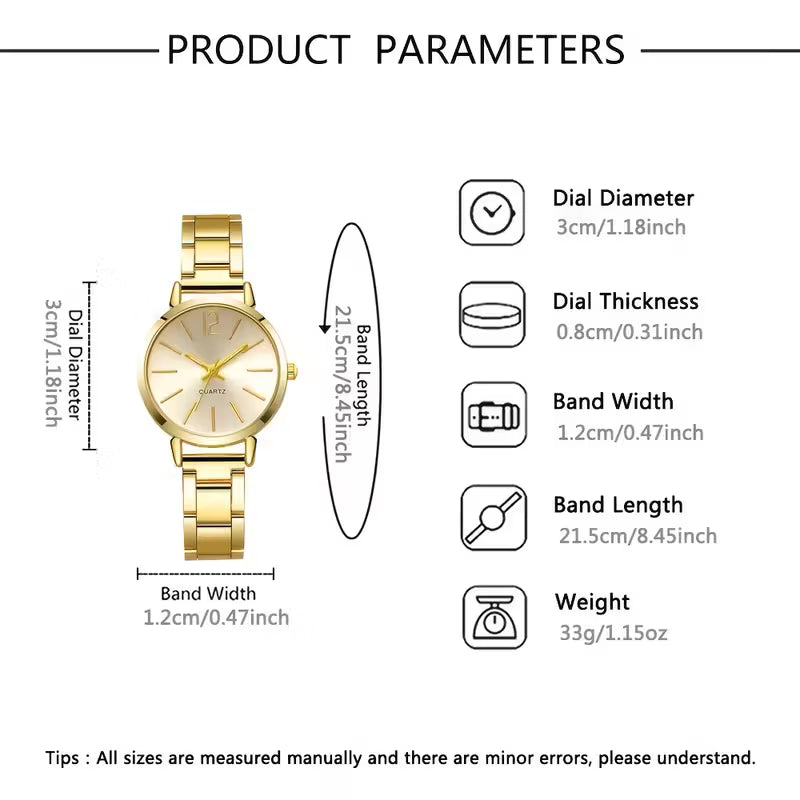 Women'S Fashion Watch and Shiny LOVE Bracelet Set