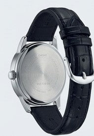 Timeless Precision: The Casio Classic Silver & Black Leather Essential