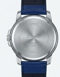 Bold Horizon: The Casio Enticer Deep Blue Leather Classic