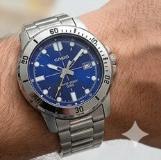 Oceanic Elegance: The Casio Enticer Steel &amp; Deep Blue Statement