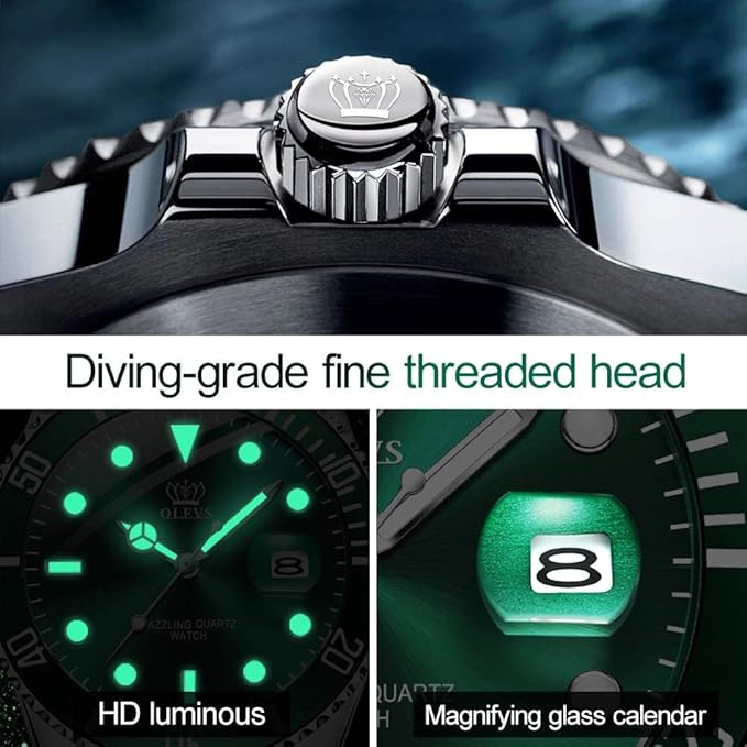 🔹OLEVS Stainless Steel Luxury Analogue Men'S Watch