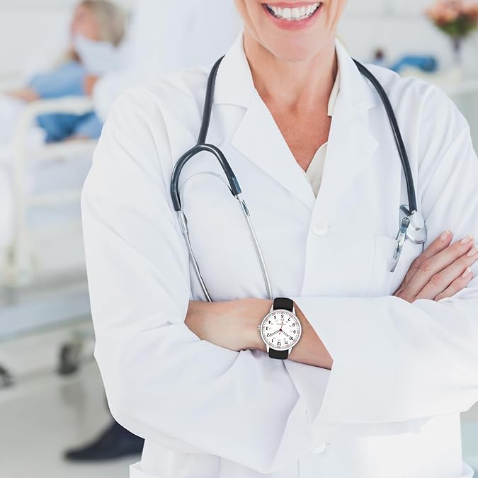 ✨ Nurse Watch for Women – Waterproof Analog Silicone