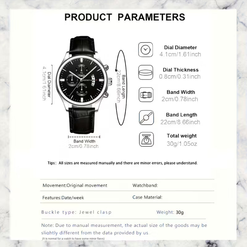 🔹Men'S Elegant Business Watch with Date Calendar