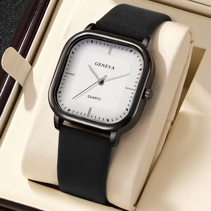 🔹 Women's fashionable minimalist square quartz watch