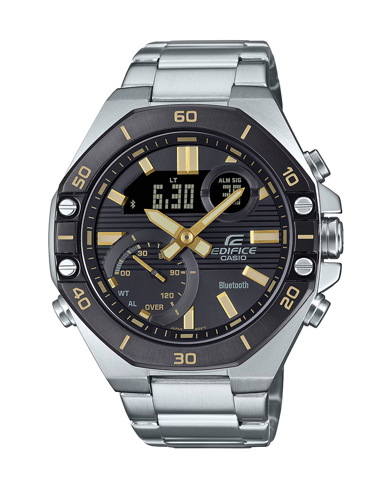 Edifice Men’s Silver Steel Grey Dial Bluetooth Watch-CASIO-02