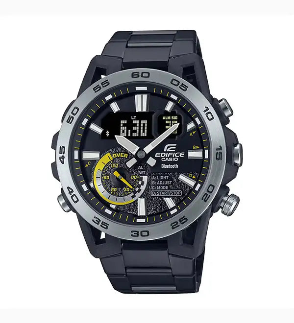 Edifice Men’s Silver Steel Grey Dial Bluetooth Watch-CASIO-02