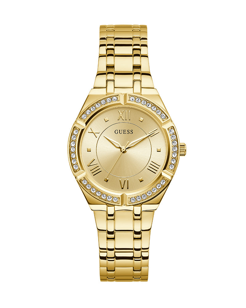 Womens Gold Case with Crystals Champagne Dial Gold GUESS 01