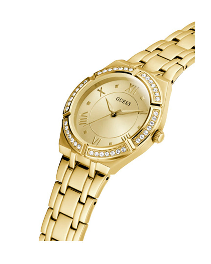 Womens Gold Case with Crystals Champagne Dial Gold GUESS 01