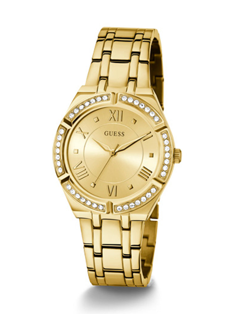 Women’s Gold Tone Champagne Dial Crystal Watch-Guess-8