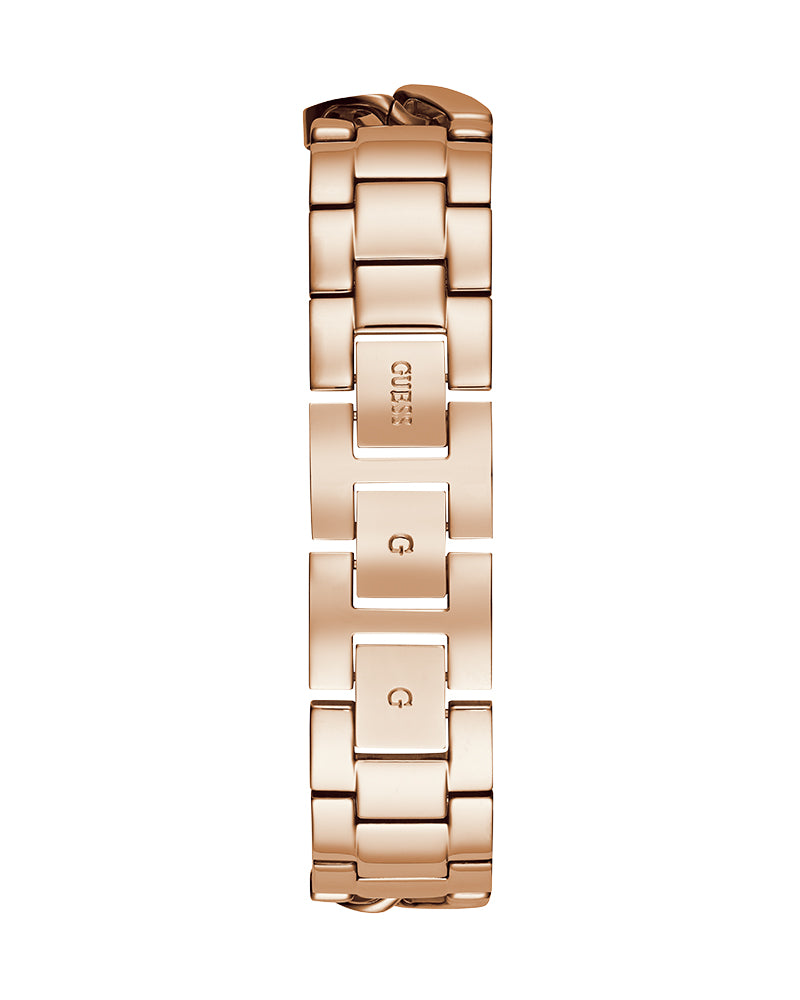 Women’s Rose Gold Glitz Dial Multi-Chain Crystal Watch-Guess-