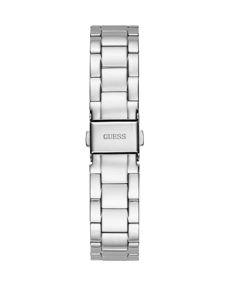 Women’s Silver White Dial Crystal Day-Date Watch-Guess-