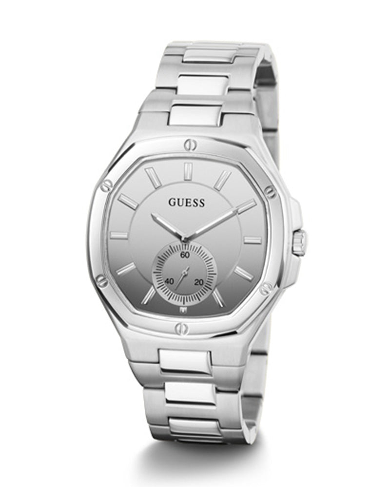 Women’s Silver Octagonal Multi-Function Dial Watch-Guess-