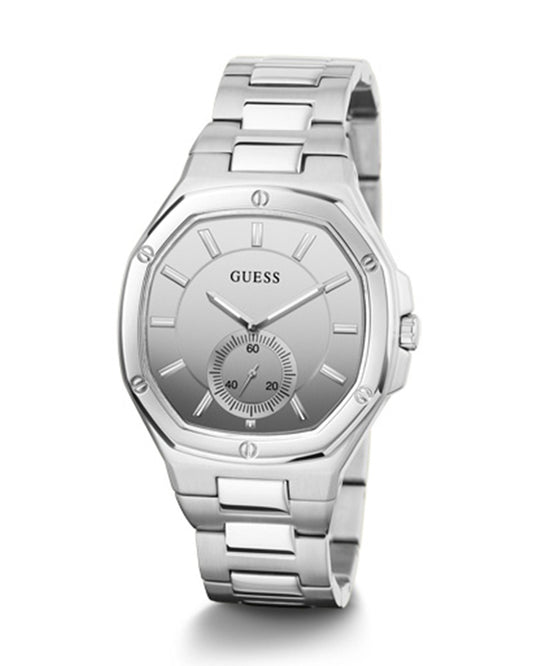 Women’s Silver Octagonal Multi-Function Dial Watch-Guess-