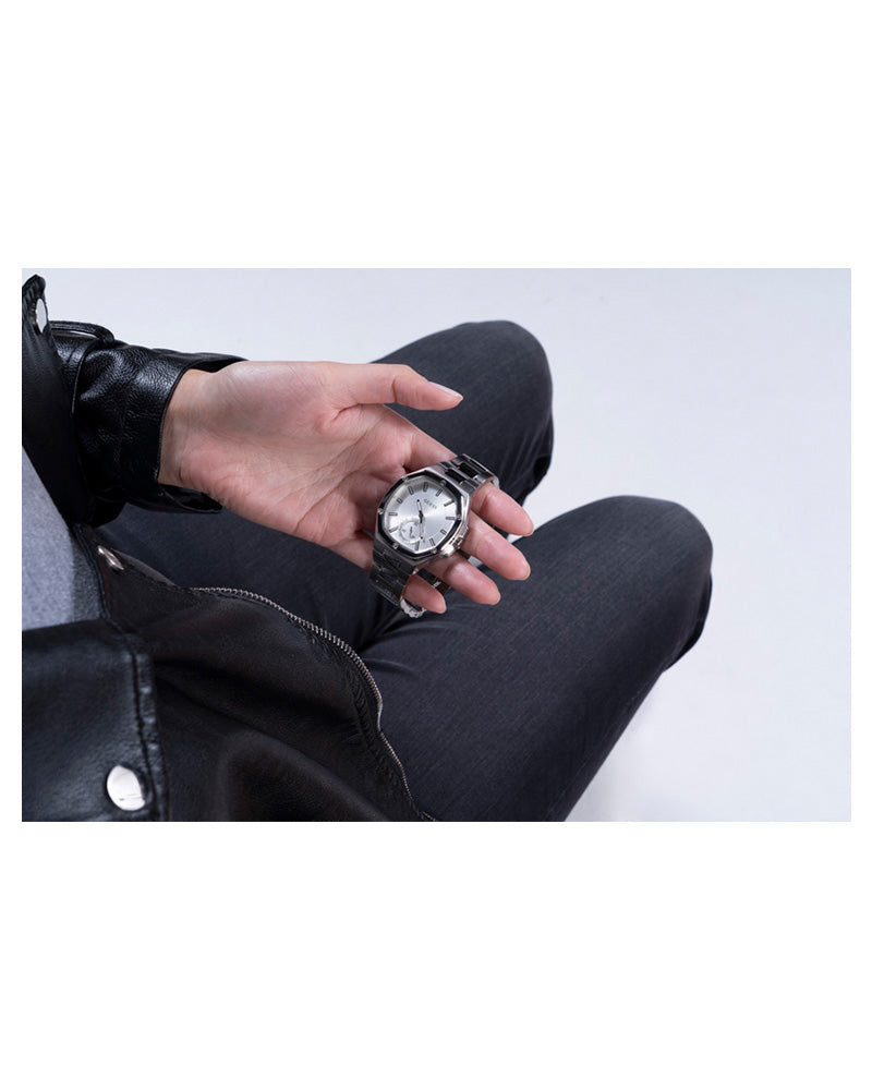 Women’s Silver Octagonal Multi-Function Dial Watch-Guess-