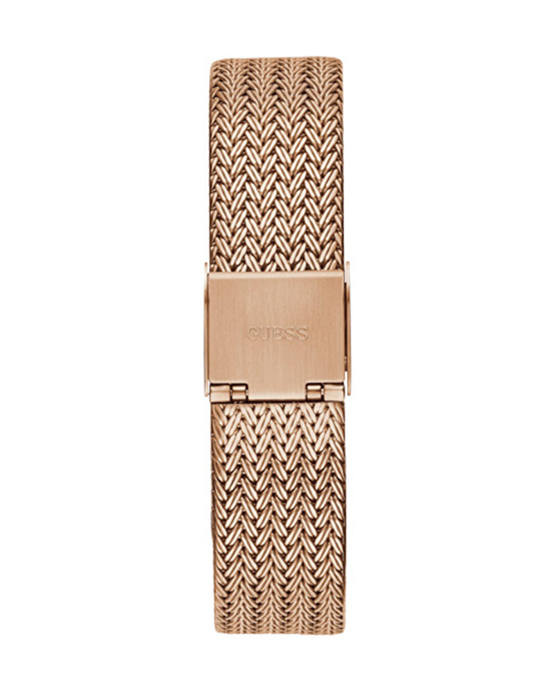 Women’s Rose Gold Mesh Bracelet Crystal Watch-Guess-10