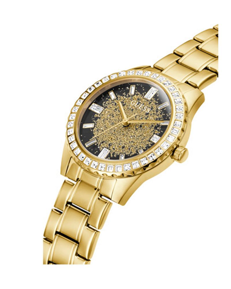 Women’s Gold Tone Black Dial Crystal Accent Watch-Guess-04