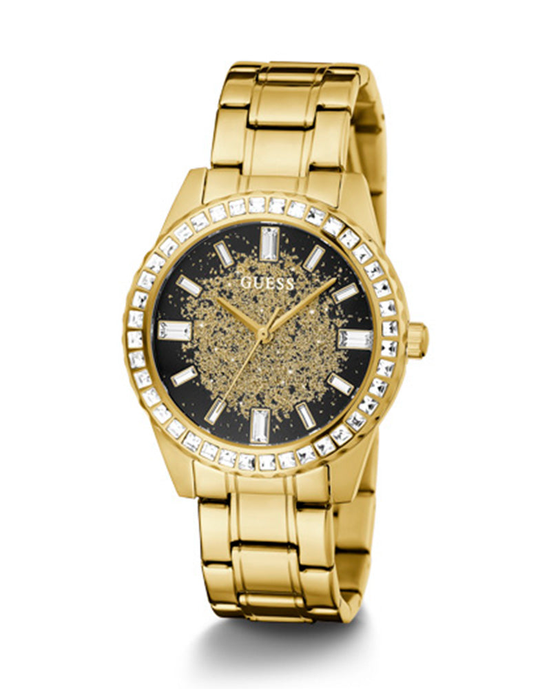 Women’s Gold Tone Black Dial Crystal Accent Watch-Guess-04