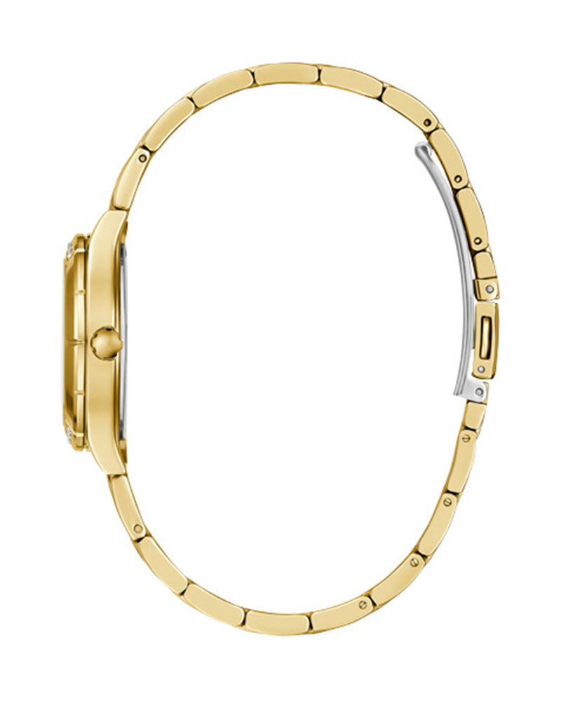 Women’s Piper Gold Tone White Dial Multi-Function Crystal Watch-Guess-