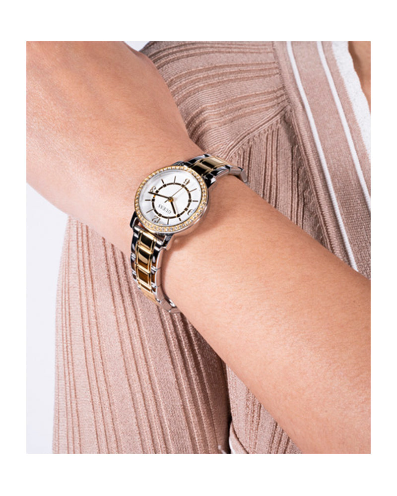 Women’s Two-Tone Silver Dial Stainless Steel Watch-Guess-