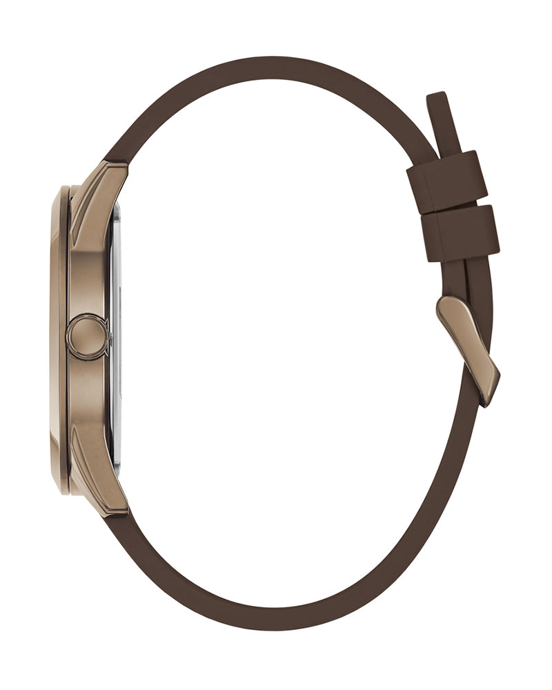 Men’s Bronze Blue Dial Silicone Strap Watch.GUESS-03