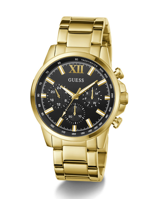 Men’s Gold Steel Black Dial Multi-Function Watch-Guess -7