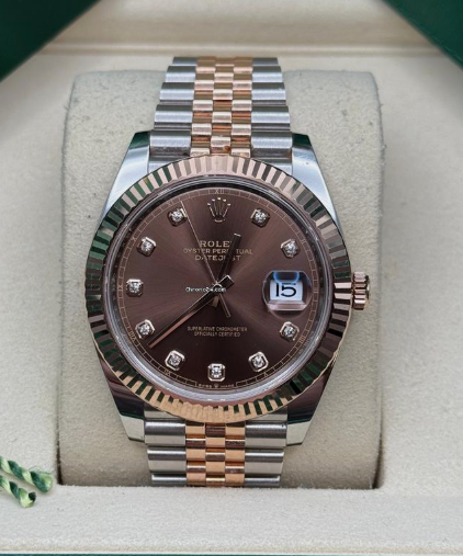 Rolex Datejust 41mm Steel & Rose Gold – Chocolate Diamond Dial