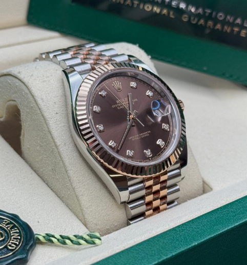 Rolex Datejust 41mm Steel & Rose Gold – Chocolate Diamond Dial
