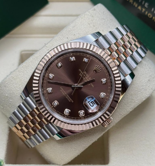 Rolex Datejust 41mm Steel & Rose Gold – Chocolate Diamond Dial