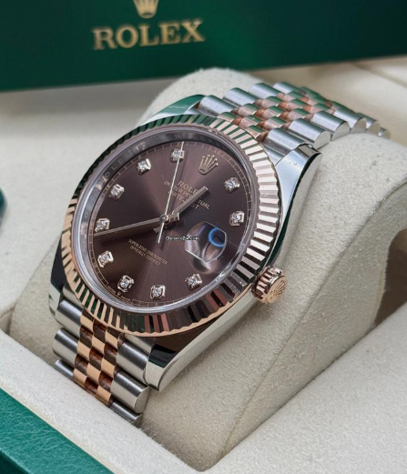 Rolex Datejust 41mm Steel & Rose Gold – Chocolate Diamond Dial
