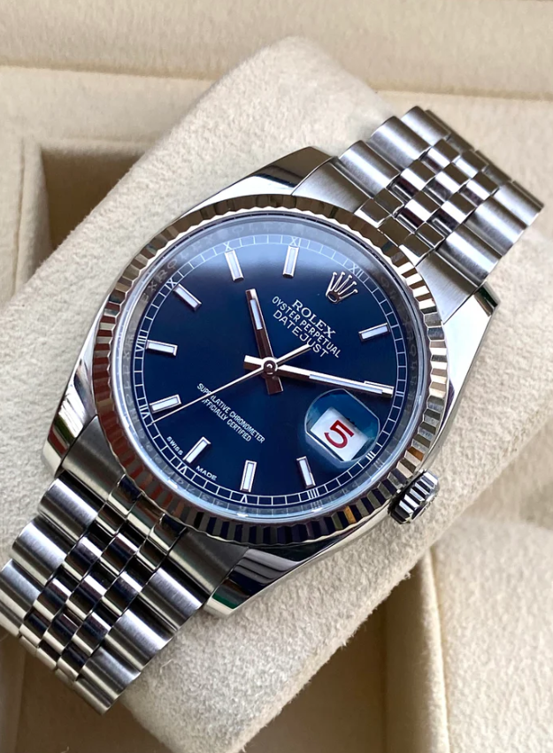 Rolex Datejust 36mm Steel & 18K White Gold – Rare Blue Dial