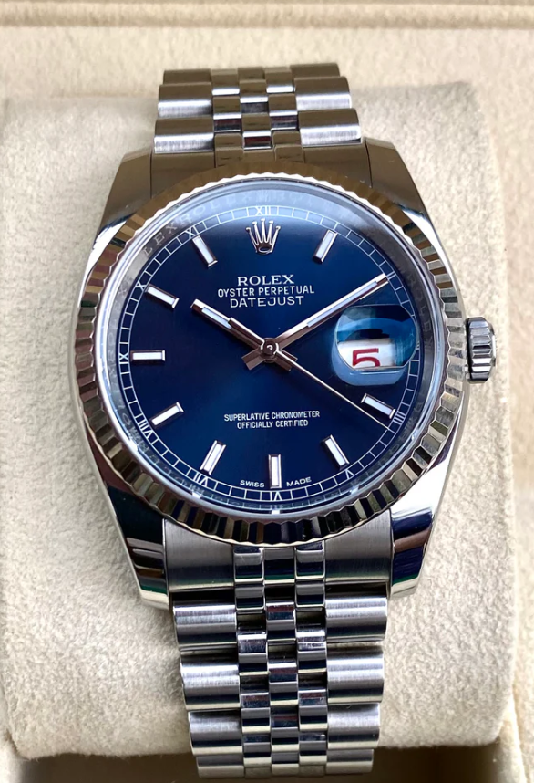 Rolex Datejust 36mm Steel & 18K White Gold – Rare Blue Dial